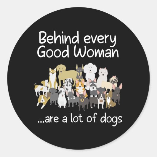 すべての善良な女性のかわいい動物の女犬恋人の後ろに ラウンドシール (正面)