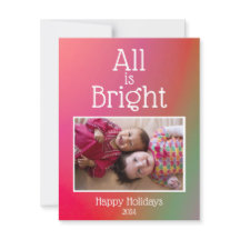 すべての喜びが輝く 赤と緑のオンブル写真 ハッピー ホリデー