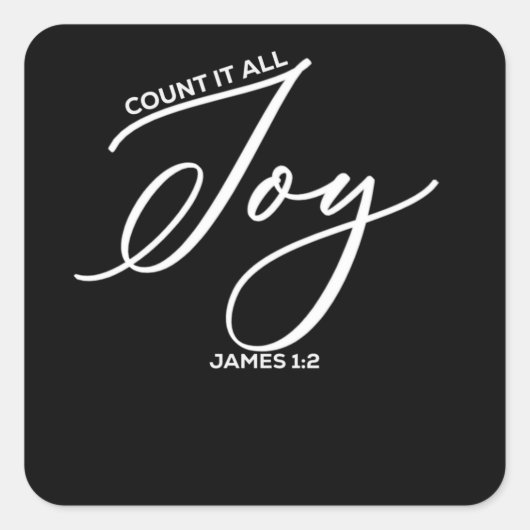 すべての喜びを数える – James 1:2聖書 スクエアシール (正面)