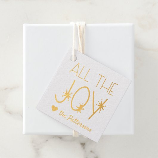 すべての喜び |かわいいパーソナライズされたホリデーギフトラベル フェイバータグ (箱)