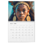 すべての国籍の女の子2025年新年 カレンダー (3月 2026)