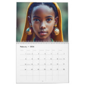 すべての国籍の女の子2025年新年 カレンダー (2月 2026)