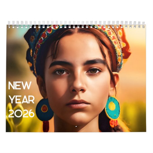 すべての国籍の女の子2025年新年 カレンダー (カバー)