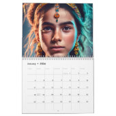 すべての国籍の女の子2025年新年 カレンダー (1月 2026)