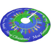 すべての国際的人々にとって聖降誕祭を祝う ブラッシュドポリエステルツリースカート (アングル)