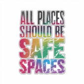 すべての場所が安全な空間であるべき LGBTQプライド月間 シール (正面)