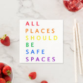 すべての場所は安全な宇宙である必要がある – LGBTの味方プライド スタンダードカクテルナプキン (インサイチュ)