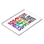 すべての場所は安全な宇宙である必要があるLGBTQプライド月 ノートブック (左側)