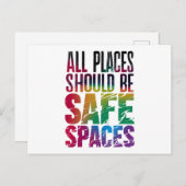 すべての場所は安全な宇宙である必要があるLGBTQプライド月 ポストカード (正面/裏面)