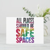 すべての場所は安全な宇宙である必要があるLGBTQプライド月 招待状 (スタンド正面)