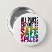 すべての場所は安全な宇宙である必要があるLGBTQプライド月 缶バッジ (正面&裏面)