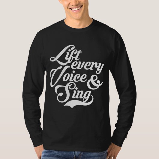 すべての声を上げ、黒人アフリカ系アメリカ人Aを歌う Tシャツ (正面)