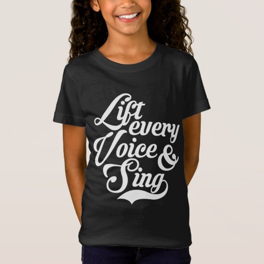 すべての声を上げ、黒人アフリカ系アメリカ人Aを歌う Tシャツ (正面)