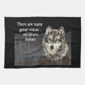 すべての声ヒューマンウルフ感動的引用文 キッチンタオル (横)