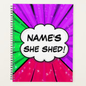 すべての変更文字の名前の追加Shed漫画スタイル プランナー手帳 (正面)
