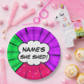 すべての変更文字の名前の追加Shed漫画スタイル ペーパープレート (パーティー)