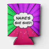 すべての変更文字の名前の追加Shed漫画スタイル 缶クーラー (正面)