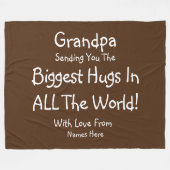 すべての変更文字ワールドグランドパで最大のハグを送信 フリースブランケット (正面(横))