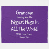 すべての変更文字世界のおばあちゃんの最大のハグを送信 フリースブランケット (正面(横))