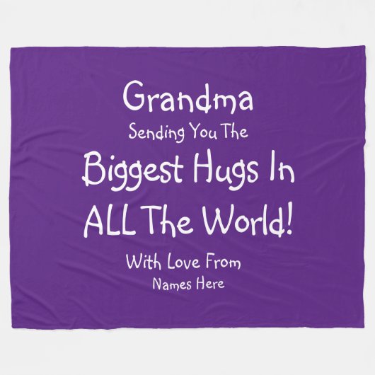すべての変更文字世界のおばあちゃんの最大のハグを送信 フリースブランケット (正面(横))