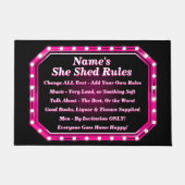 すべての変更文字名前を追加Shed Rules Pink Light ドアマット (正面)