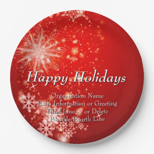 すべての変更文字団体や組織クリスマス20xxパーティー ペーパープレート (正面)