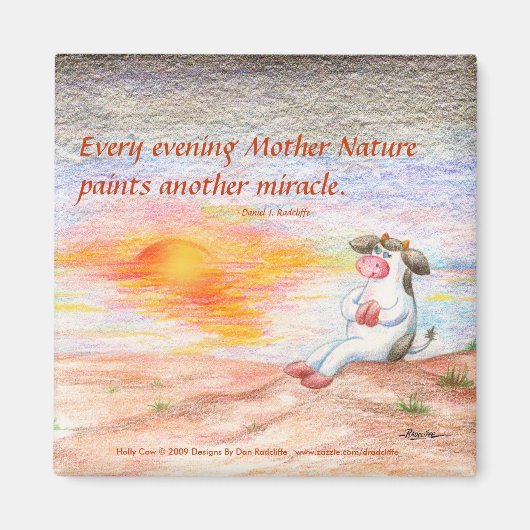 すべての夕べ母自然絵を描別の奇跡 マグネット (正面)