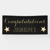 すべての大事な行事金ゴールド星に対するおめでとうバナー 横断幕 (横)