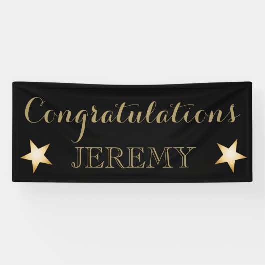 すべての大事な行事金ゴールド星に対するおめでとうバナー 横断幕 (横)