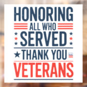 すべての奉仕者に敬意を表す ありがとう退役軍人記念日 ウィンドウサイン (シート2)