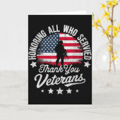 すべての奉仕者に敬意を表す 感謝 Veterans Day Mil カード (黄色い花)