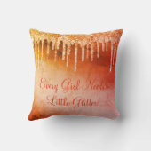 すべての女の子が必要ガーリーグリッターかわいらしホットオレンジ クッション (裏面)