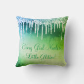 すべての女の子が必要グリッターガーリーグかわいらしリーン クッション (裏面)