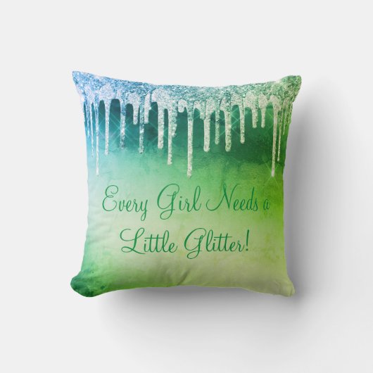 すべての女の子が必要グリッターガーリーグかわいらしリーン クッション (正面)