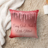 すべての女の子が必要グリッターガーリーシナモンレッド クッション (ブランケット)