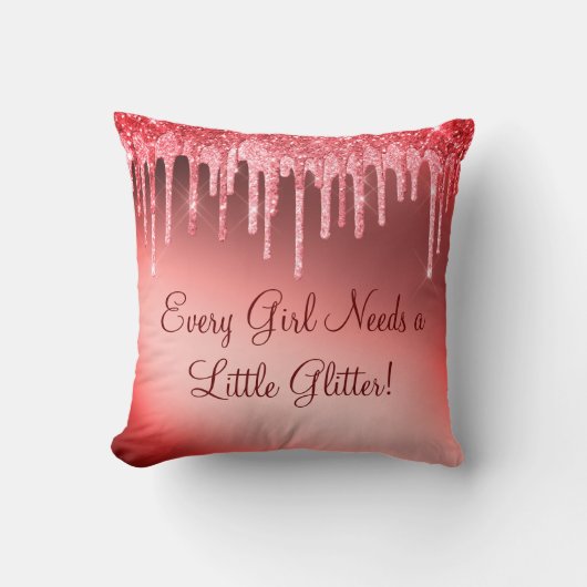 すべての女の子が必要グリッターガーリーシナモンレッド クッション (正面)