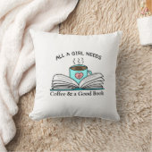 すべての女の子が必要 |コーヒーと良い本 クッション (ブランケット)