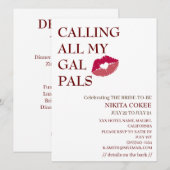 すべての女の子の友達に呼びかけ！おもしろい花嫁の最後の週末 招待状 (正面/裏面)