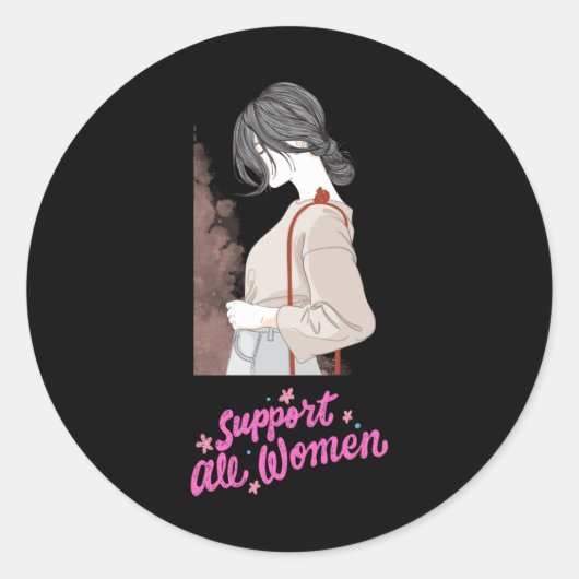 すべての女性をサポート1 ラウンドシール (正面)