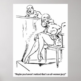 すべての女性陪審、ユーモアのあるヴィンテージ ポスター
