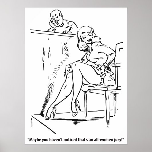 すべての女性陪審、ユーモアのあるヴィンテージ ポスター (正面)