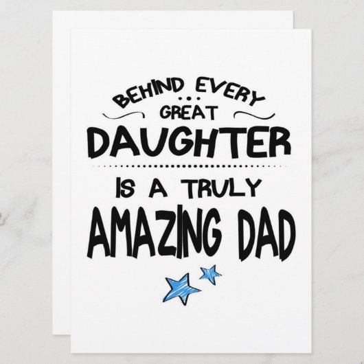 すべての娘素晴らしの背後に本当に素晴らしいパパ メニュー (正面/裏面)