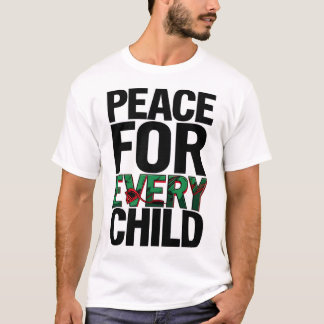 すべての子どもに平和を - 太字の啓発デザイン Tシャツ