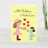 すべての子供が愛を必要とする：ライトイエロー空白の カード (正面)