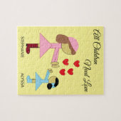 すべての子供が愛を必要とする：ライトイエロー ジグソーパズル (横)