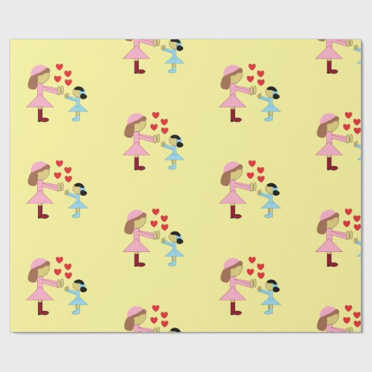 すべての子供が愛を必要とする:ライトイエロー ラッピングペーパー (フラット)