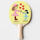 すべての子供が愛を必要とする：ライトイエロー 卓球ラケット (裏面)