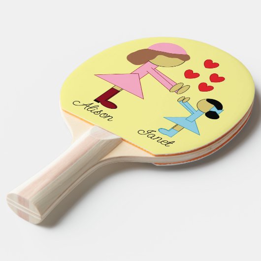 すべての子供が愛を必要とする：ライトイエロー 卓球ラケット (正面アングル)