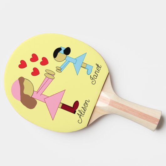 すべての子供が愛を必要とする：ライトイエロー 卓球ラケット (横)