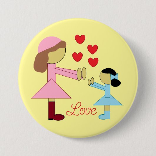 すべての子供が愛を必要とする:ライトイエロー 缶バッジ (正面)